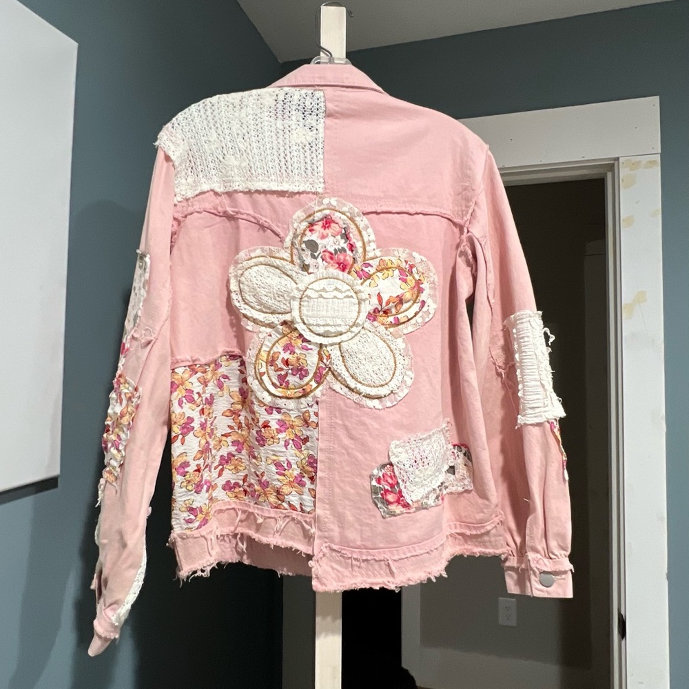 Pink Floral Patchwork Jacket NWT - image 3